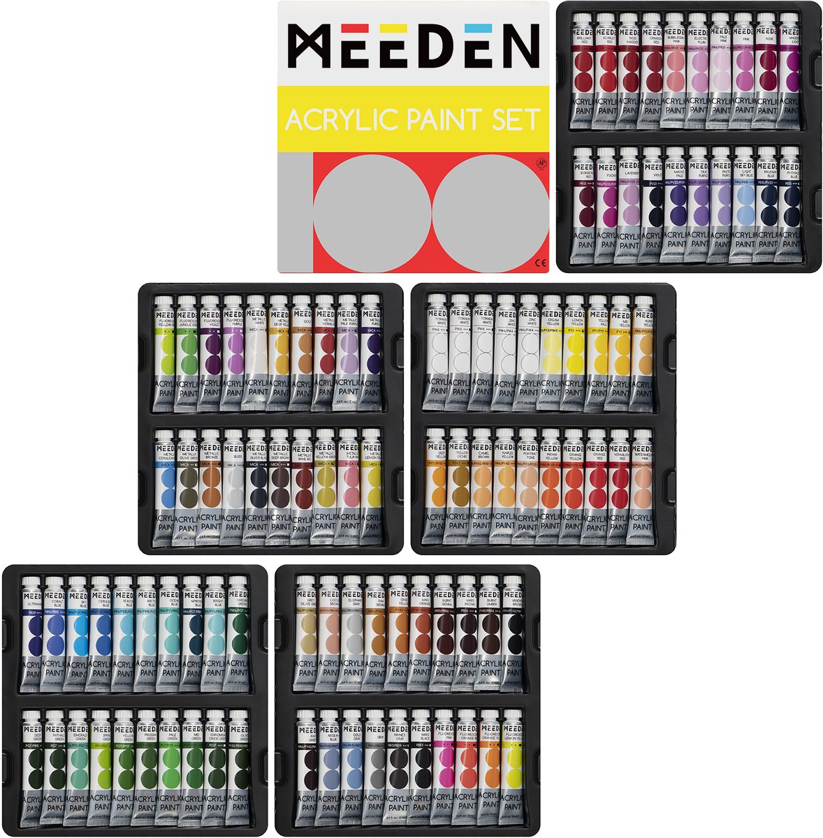MEEDEN Art acrylverf set 100 kleuren