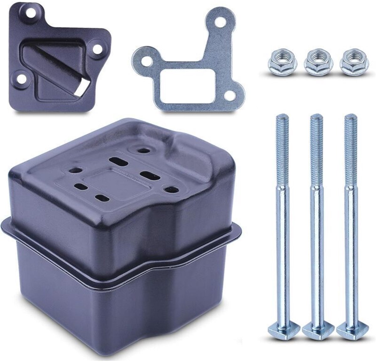 De uitlaatsets die geschikt zijn voor de geschikt voor Stihl 029 039 MS310 MS290 MS390 serie kettingzagen bevatten accessoires zoals uitlaatpijpen, pakkingen, schroeven en moeren, en demperbeugels.
