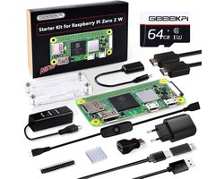 Vlemico - Starter Kit - Raspberry Pi Zero 2 W - Inclusief 64GB SD-kaart - Compleet met Behuizing - Ideaal voor Ontwikkelaars - Voor hobbyis...