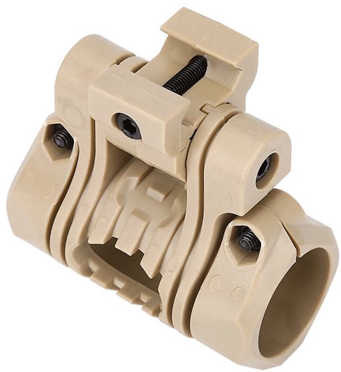 Plastic Quick Release Flashlight Clamp Clip Mount Accessoire voor Snelle Helm (Tan)