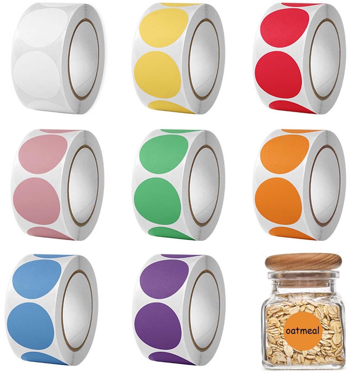 By shayne - Zelfklevende Stippen - Stickers - 4000 stuks - Kleurrijk - Ronde Etiketten - Perfect voor Creatieve Projecten