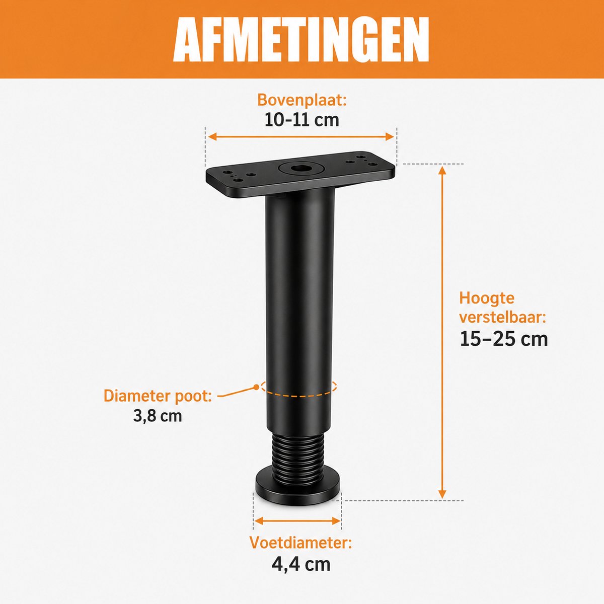 Consumerce Consumerce 15-25cm Verstelbare Meubelpoten - afbeelding 5