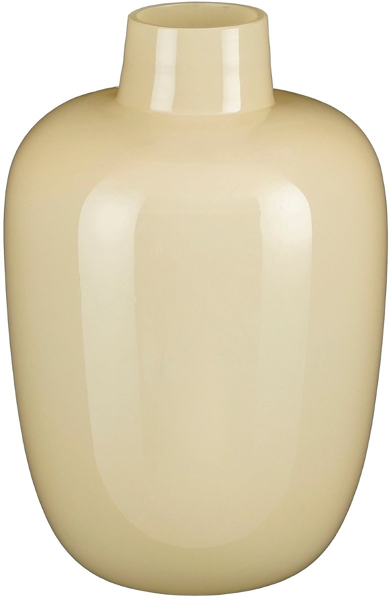Mica Decorations Macon Vaas - Beige Glazen Sierlijke Ronde Vaas