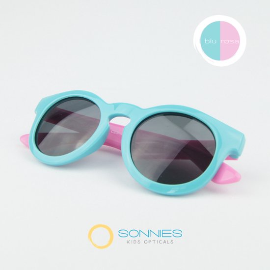 Sonnies - Kinder Zonnebril Roma Duo Blu Rosa - Leeftijd 1 jaar - 2 jaar - 3 jaar - gepolariseerde glazen met UV400 bescherming - lichtgewicht frame - buigzaam flexibel - jongens en meisjes - kinderzonnebril - Zonnebril Kind - kleur blauw roze van Sonnies — afbeelding 5