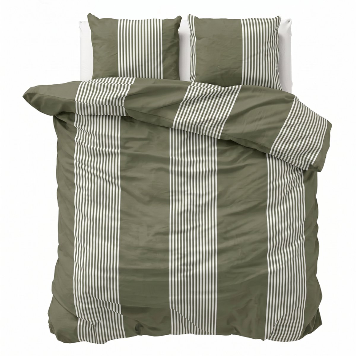 Dekbed-Discounter - Fresh and Co Dekbedovertrek 140 x 200/220 cm - Korte instopstrook - Wasbaar op 40 graden - Inclusief 1 kussensloop - Vertical Lines