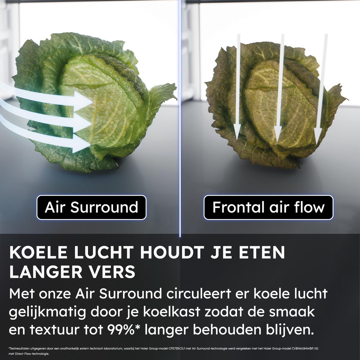 Haier HFR3718ENMD - Koel-vriescombinatie - 467L - Total No Frost - Direct Access lades - 99% Air Surround - Energieklasse E - 10 Jaar Garantie op onderdelen — afbeelding 4