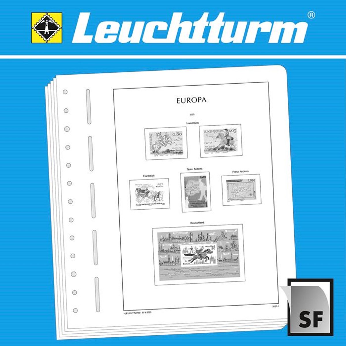 LEUCHTTURM - Albumsupplement - Geïllustreerde albumpagina's met postzegelhouders, gezamenlijke uitgave Europa CEPT 2005-2009