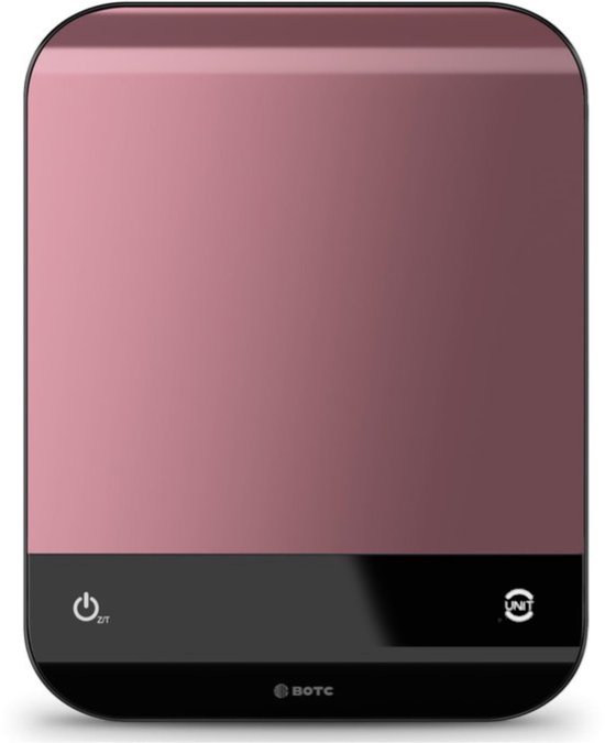 BOTC Digitale Precisie Keukenweegschaal - Keukenweegschaal Digitaal - RVS - Weegschaal Keuken - 1g tot 5kg - Roze/Zwart