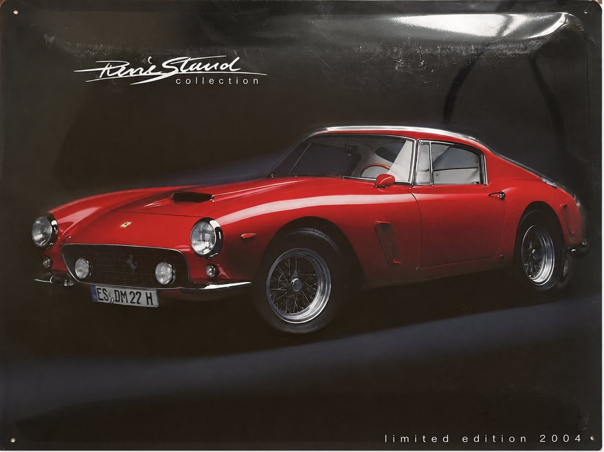 Ferrari Metalen Wandbord - Ferrari Rood - 30x40 cm - Retro Auto Decoratie - Mancave Garage Bord - Wanddecoratie Woonkamer - Cadeau Man - Vintage Reclamebord - Horeca - Reclameplaat - Cafe - Bar - Kroeg - Tekstbord - Vintage - Muurplaat
