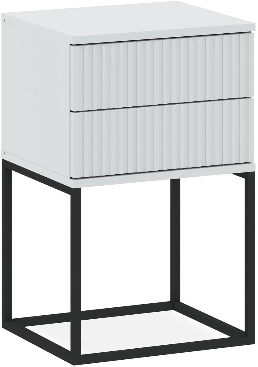KONSIMO® RECTUS Nachtkastje - met lades - Bijzettafel - Wit - 40x65x39 cm