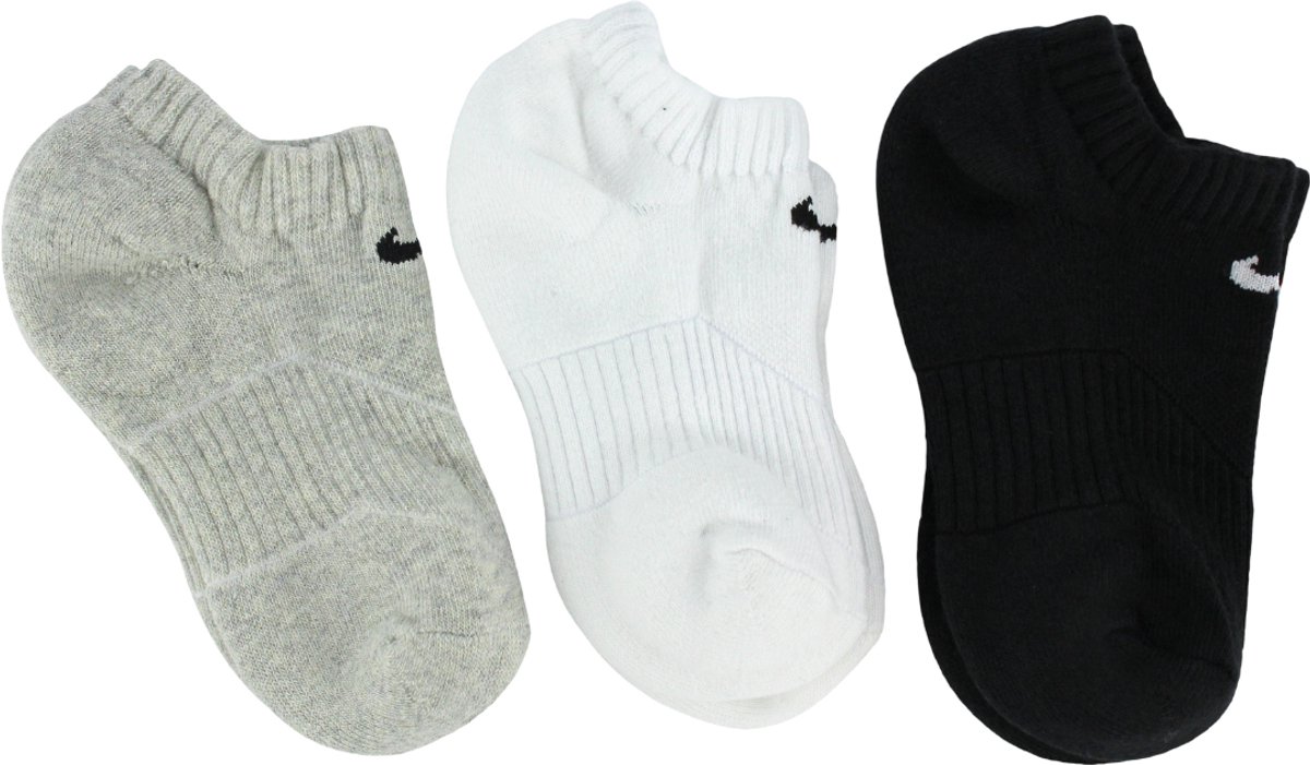 Nike Performance Cushioned No-Show 3-Pack Zwart