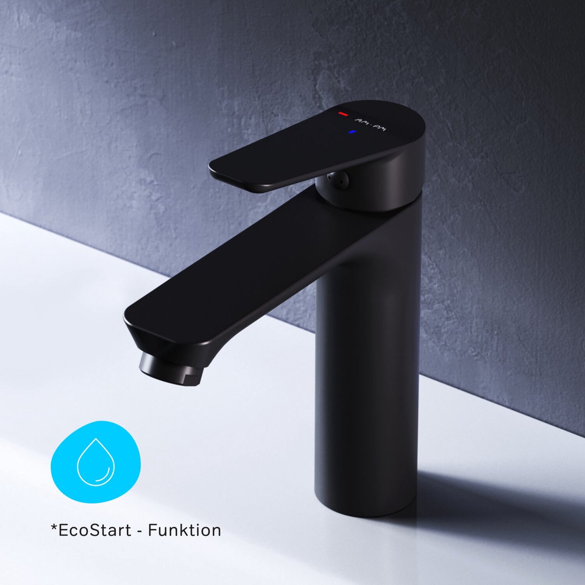 AM.PM Hit - Wastafelkraan met EcoStart functie - Waterbesparend - Messing - Zwart
