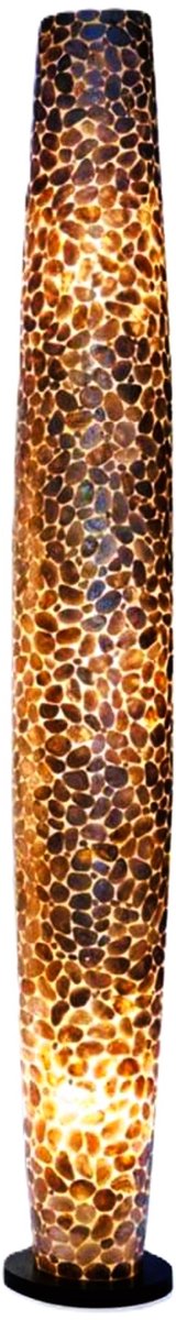 VillaFlor staande lamp Vloerlamp Handmade Design woonkamer slaapkamer Cone turtle gold capiz parelmoer schelp 200 cm