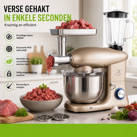 Royal Swiss Multifunctionele Keukenmachine SM-1505BM rose gold van Royal Swiss — afbeelding 3