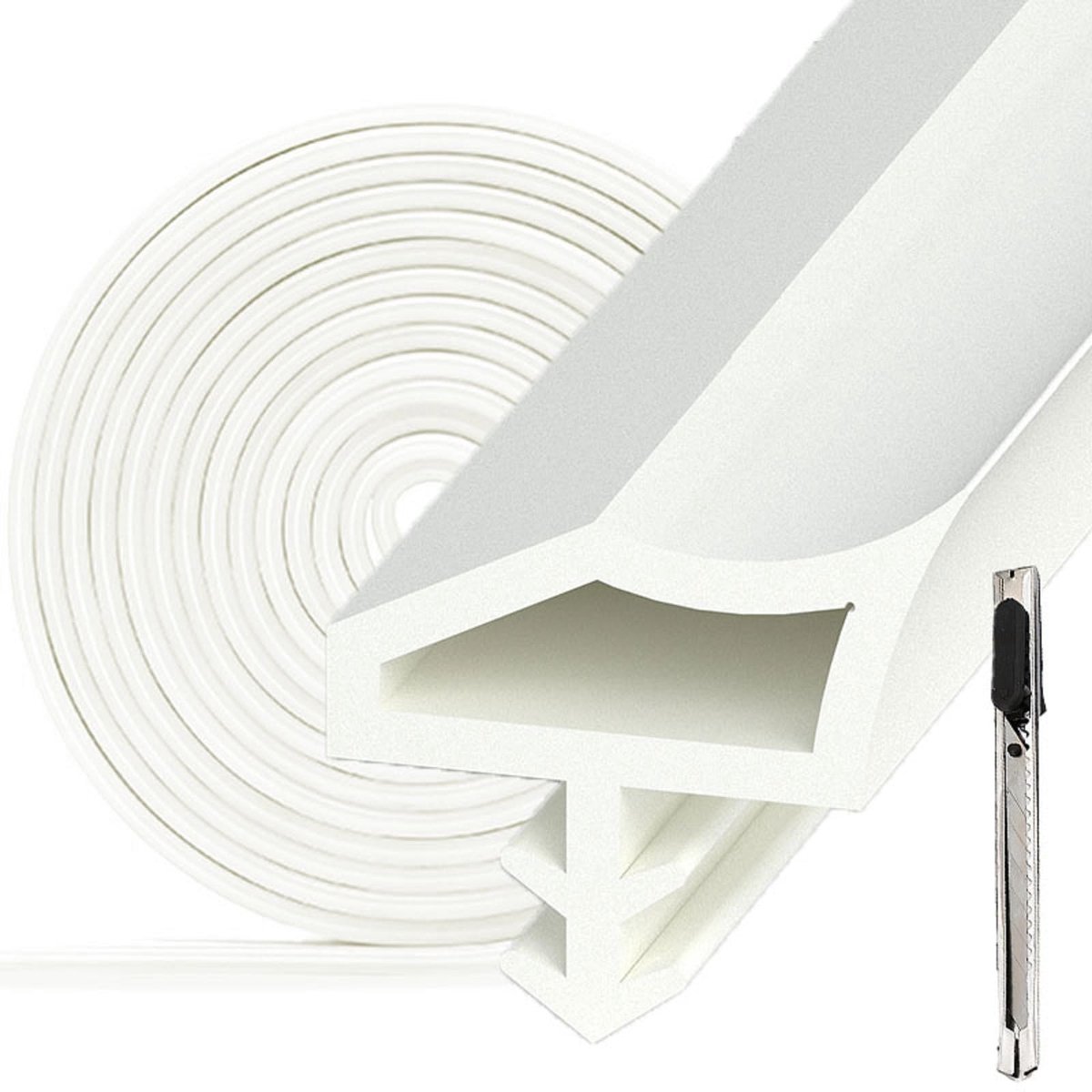 Jhubersproducts - Deurafdichting - Geluidsisolatie - Eenvoudige installatie - Wit - Tochtstrip - Ideaal voor deur en raam - 5 meter
