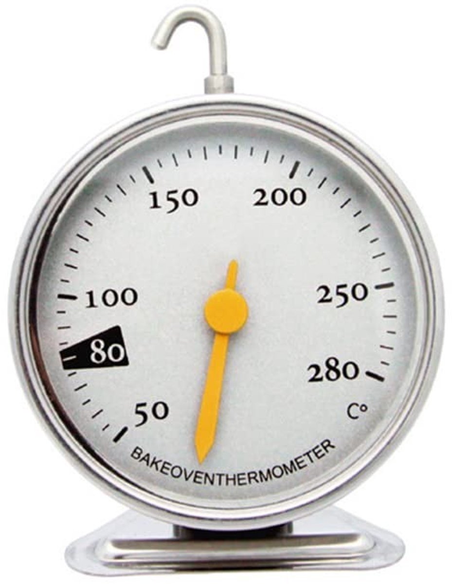 Jhubersproducts - Oventhermometer - Hoge Temperatuur - Duurzaam en Makkelijk Schoon te Maken - Roestvrij Staal - Keukenaccessoire - Voor Bakkerij en H