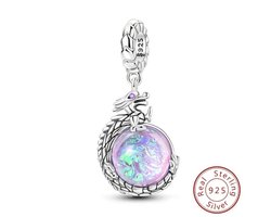 Fler® | Bedel | Past op populaire bedelarmbanden (standaard - 3mm) | Draak Bedel | Hangbedel Charm | 925 sterling zilver | Valentijnsdag Cadeau | Sinterklaas kado | Kerstcadeau | Verjaardagsgeschenk | Vriendschap