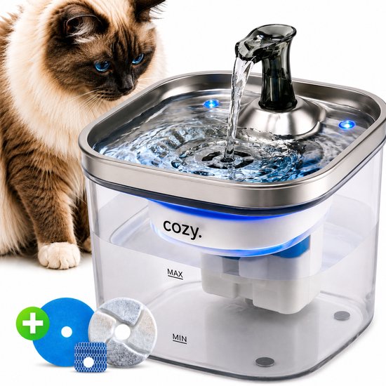 cozy.® drinkfontein kat Pro 2025 – 2.0L – muisstil – automatisch