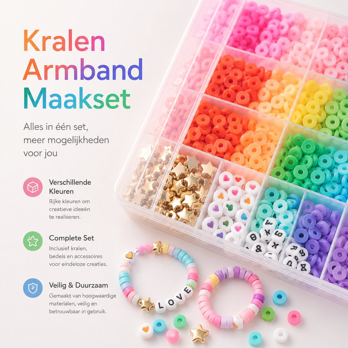 BOTC Sieraden Set - knutselen meisjes - armbandjes maken meisjes - 20kleuren - 4500-delig - Sprankelende Sieraden Maken Pakket - Kralen Set — afbeelding 5