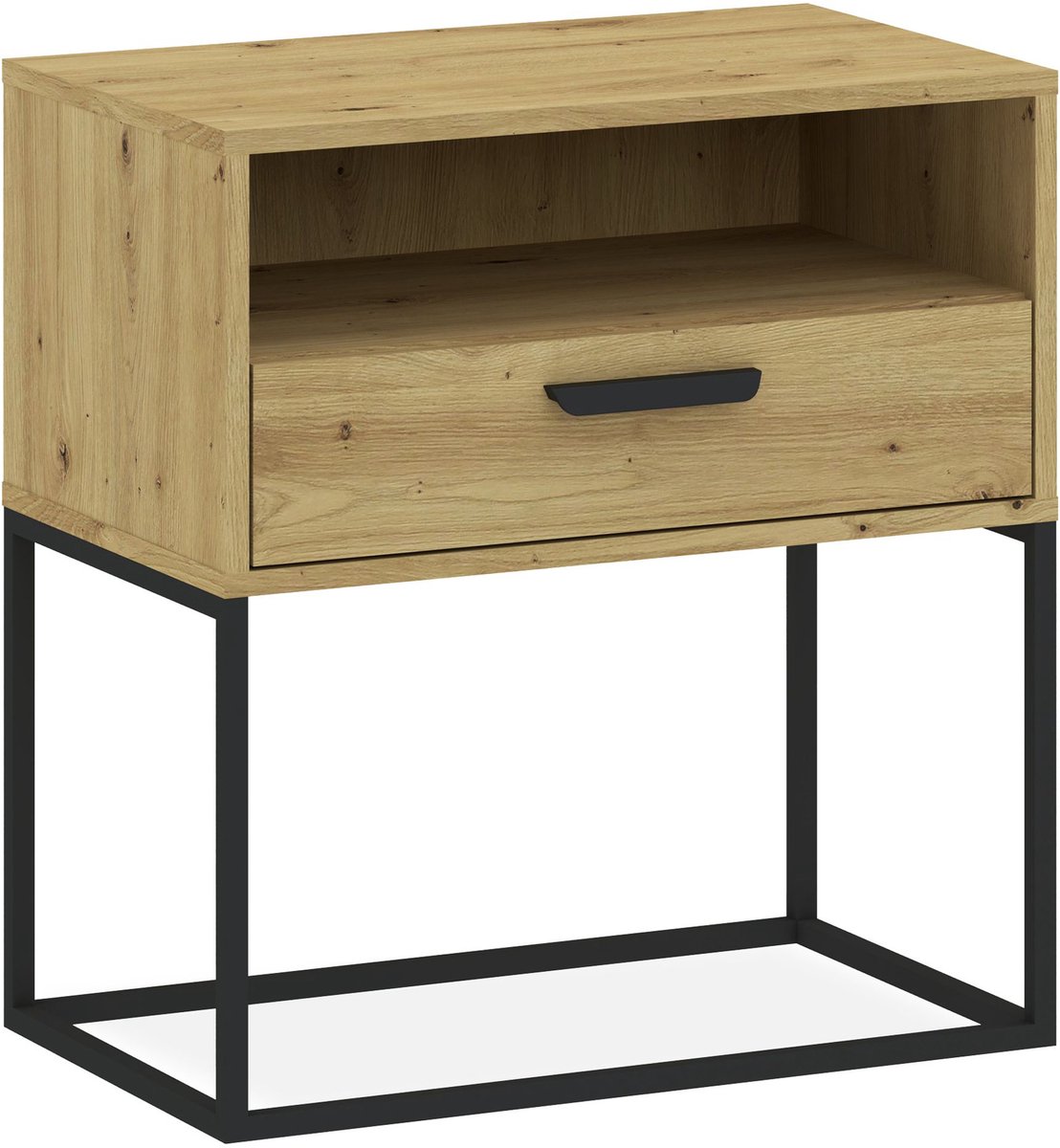 KONSIMO® RECTUS Nachtkastje - met lade - met plank - Bijzettafel - Brons - 60x65x39 cm