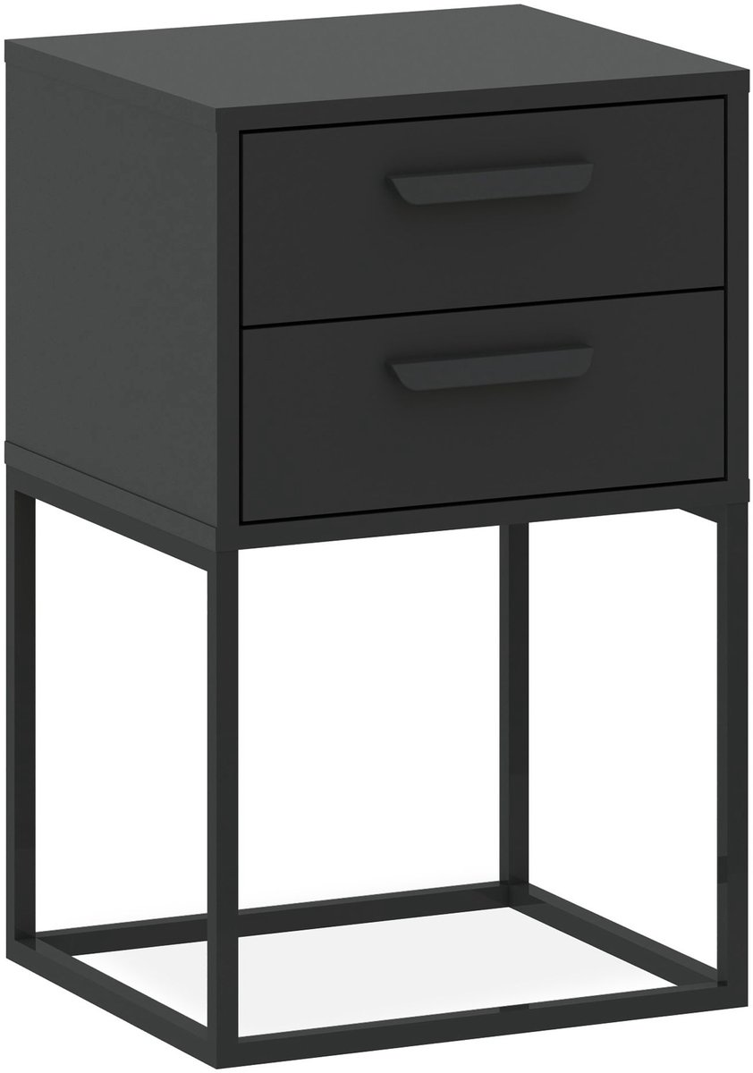 KONSIMO® RECTUS Nachtkastje - met lades - Bijzettafel - Antraciet - 40x65x39 cm
