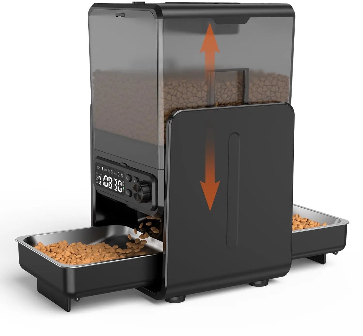 Pelor Smart Automatische Kattenvoeder 5L - Dubbele Voerbak voor 2 Katten - Timer - LCD Display - Verstelbare Hoogte