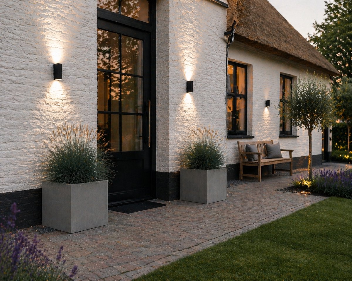 Fiberstone bloembak 45x45x45 betonlook grijs