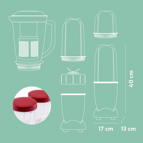 GOURMETmaxx blender Mr Magic 18-delige smoothie standblender 400W van Merkloos — afbeelding 4
