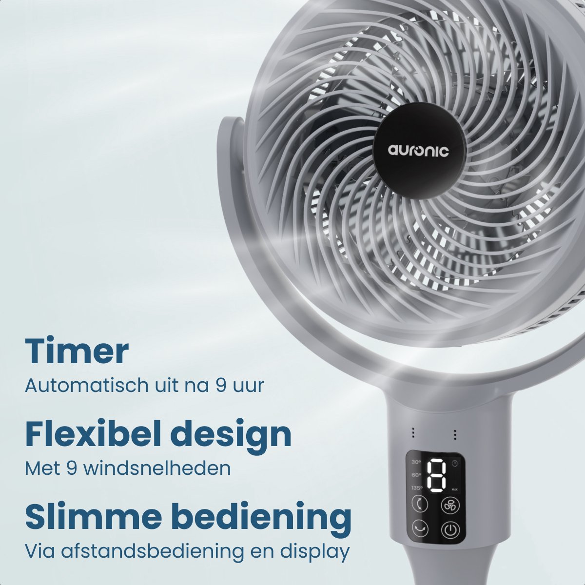 Auronic Statiefventilator - 2-in-1 tafel/vloer met timer thumbnail 2