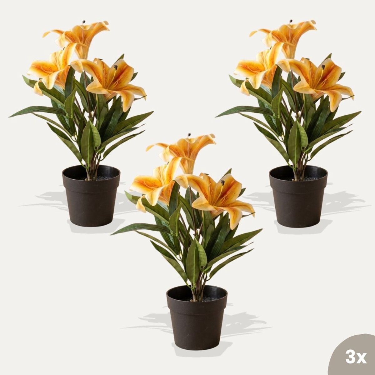 Lelie geel/oranje 3 stuks - Kunstplanten - Bundelset