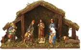 Kerststal met verlichting - 39 x 15 x 22,5 cm - Op batterijen