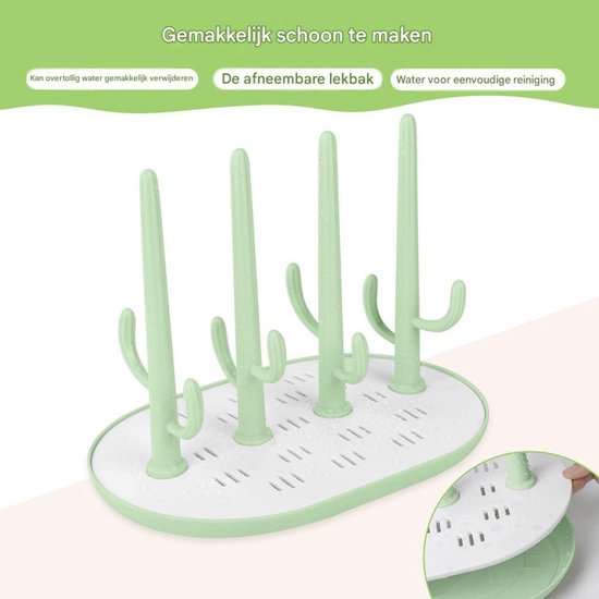 longziming -Flessendroger - Flessenrek - Droogrek Voor Babyflesjes - Hygiënisch Luchtdoorlatend Ontwerp - Opvouwbaar En Ruimtebesparend - Cactusvormig Design - Houdt Aanrecht Schoon En Georganiseerd - 1 Stuk van longziming — afbeelding 4