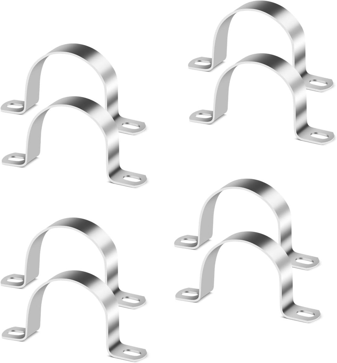 U-buisklemmen 50 mm en 1.8 mm dik | Roestvrijstalen bevestigingsklemmen voor gasleidingen, kabels en waterleidingen (8 stuks) voor duurzame installatie