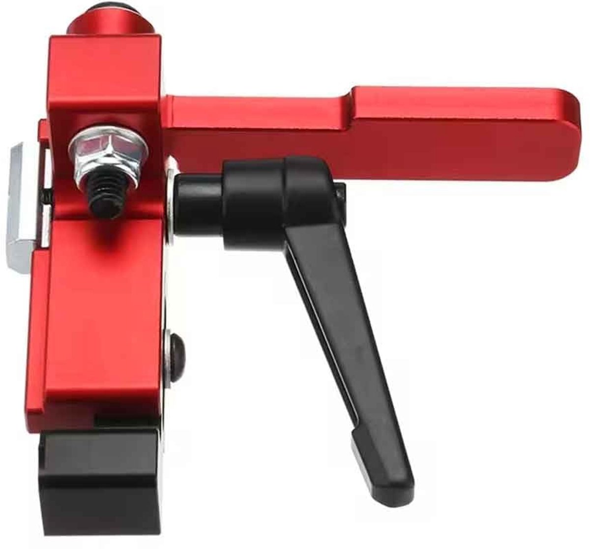 Jhubersproducts - Verstekstop - Houtbewerking - Praktische T-Sleuf Stop - Rood - Ideaal voor DIY Projecten - Geschikt voor Werkbanken - 75 Type