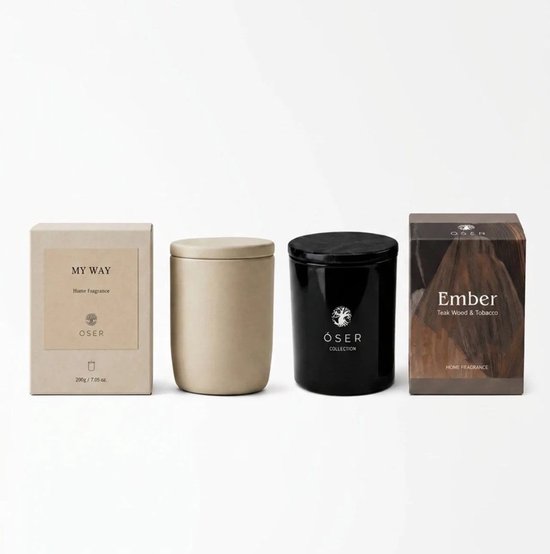 ÓSER Geurkaars - Geurkaarsen - Geurkaars Rituals - Geurkaarsen Geschenkset - Interieurparfum - Huisparfum - Huisgeur Geurstokjes - Set van 2