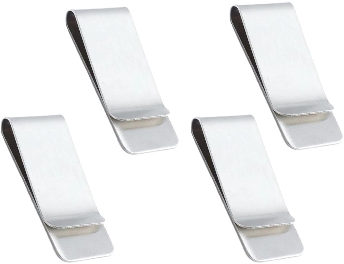 Dailygoods - Geldclip - Slim wallet - Roestvrijstaal - Geldclip voor heren - Ideaal voor contant geld en kaarten