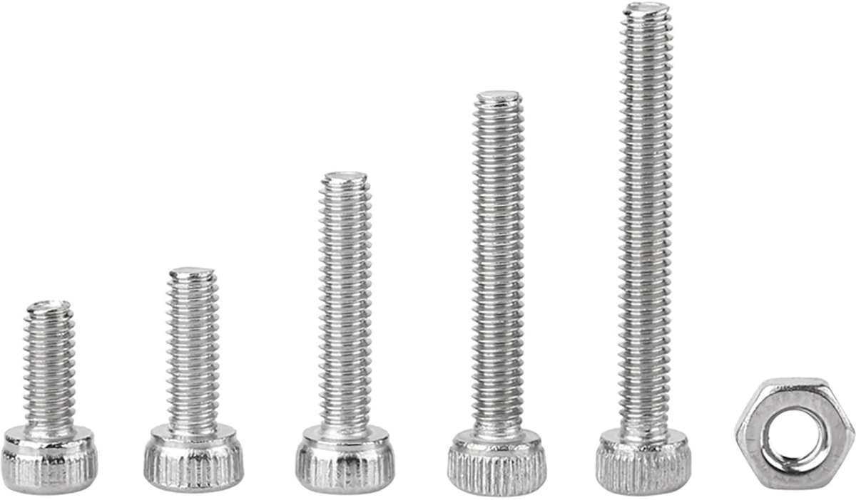 Dailygoods - M2.5 schroeven - 210 stuks roestvrij staal - ideaal voor bevestigingen - schroevenset 6 8 12 16 20 mm - sterke corrosiebestendigheid - ge