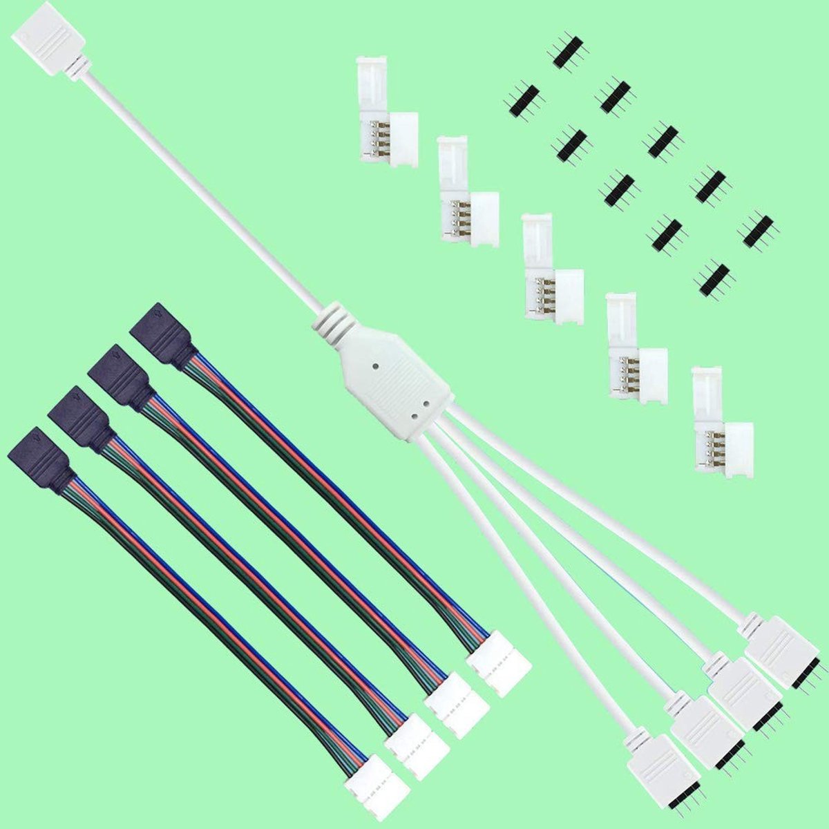 LED Strip Splitter Set - 1 naar 4 Verbinders voor 4 Pin RGB LED Strips