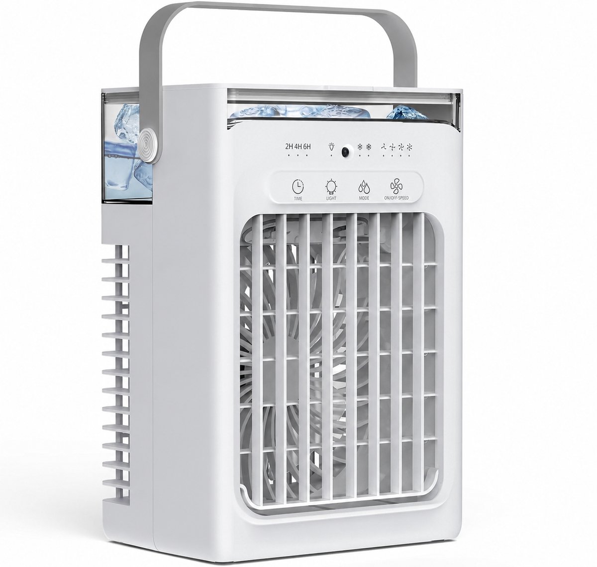 Airco -Aircooler - Draagbare airconditioner – Persoonlijke mini-airco met verdampingskoeling – 4 windsnelheden, 2/4/6-uurs timer, 2 standen, kleurrijk nachtlampje – Draagbare airco voor kamer, auto, slaapkamer, kantoor en buiten