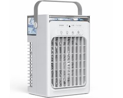 Airco -Aircooler - Draagbare airconditioner – Persoonlijke mini-airco met verdampingskoeling – 4 windsnelheden, 2/4/6-uurs timer, 2 standen, kleurrijk nachtlampje – Draagbare airco voor kamer, auto, slaapkamer, kantoor en buiten