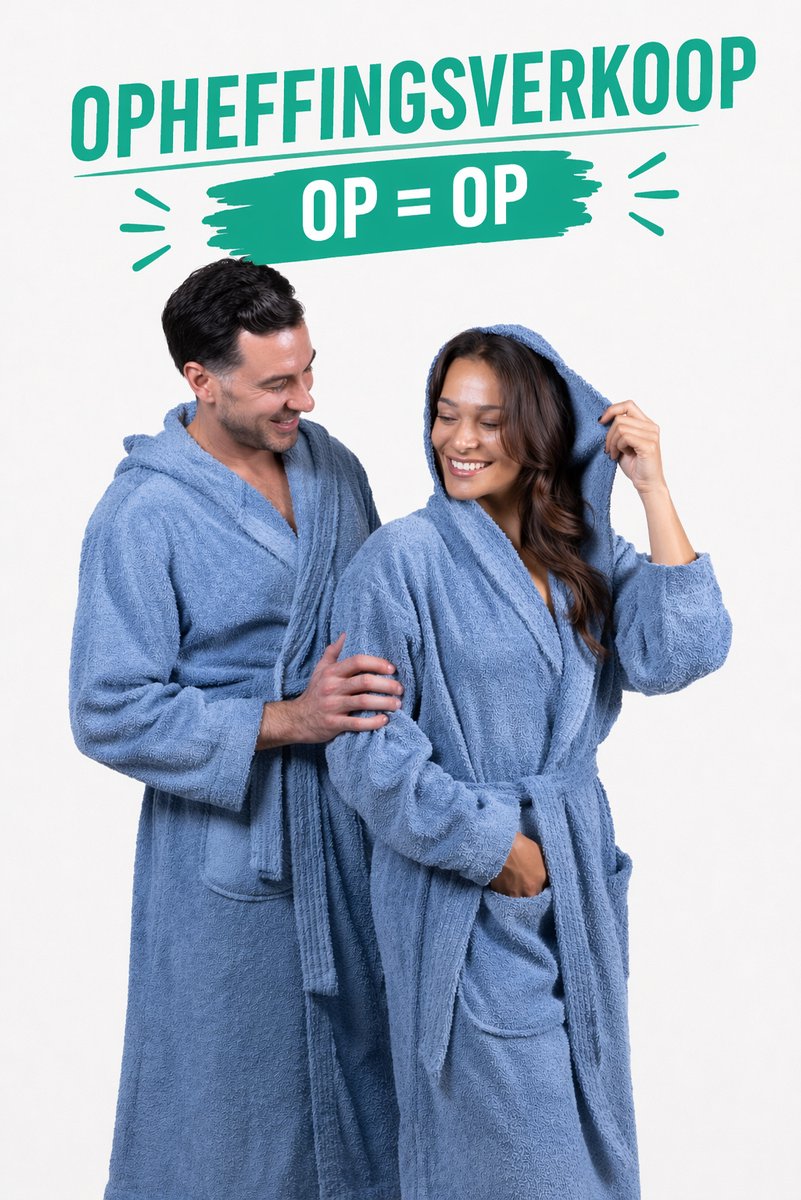 Cozylion Badjas Unisex – Badstof Katoen – Badjas voor Dames & Heren – Met Capuchon en Zakken – Grijs