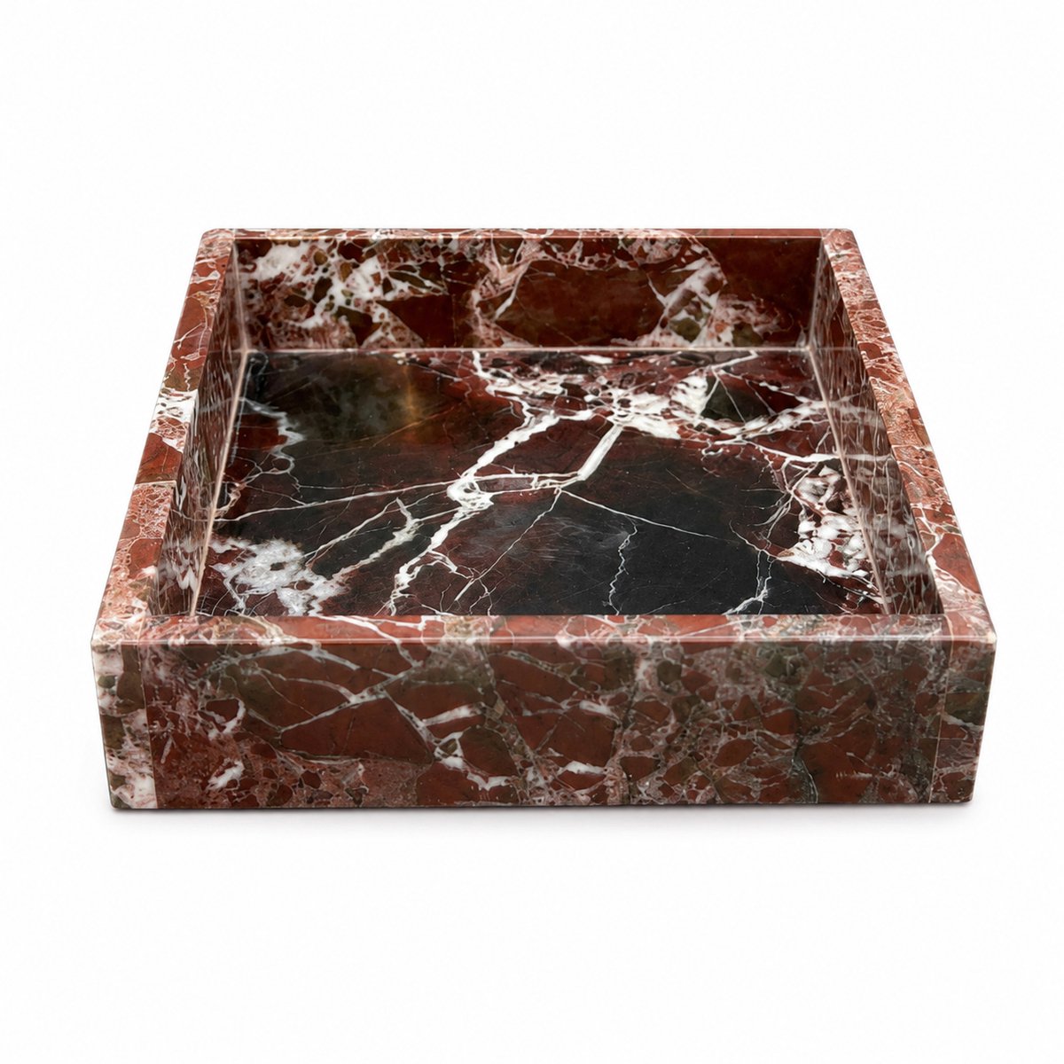 Marmoree - Marmer - Dienblad - Vierkant -Bordeaux - 20x20x5
