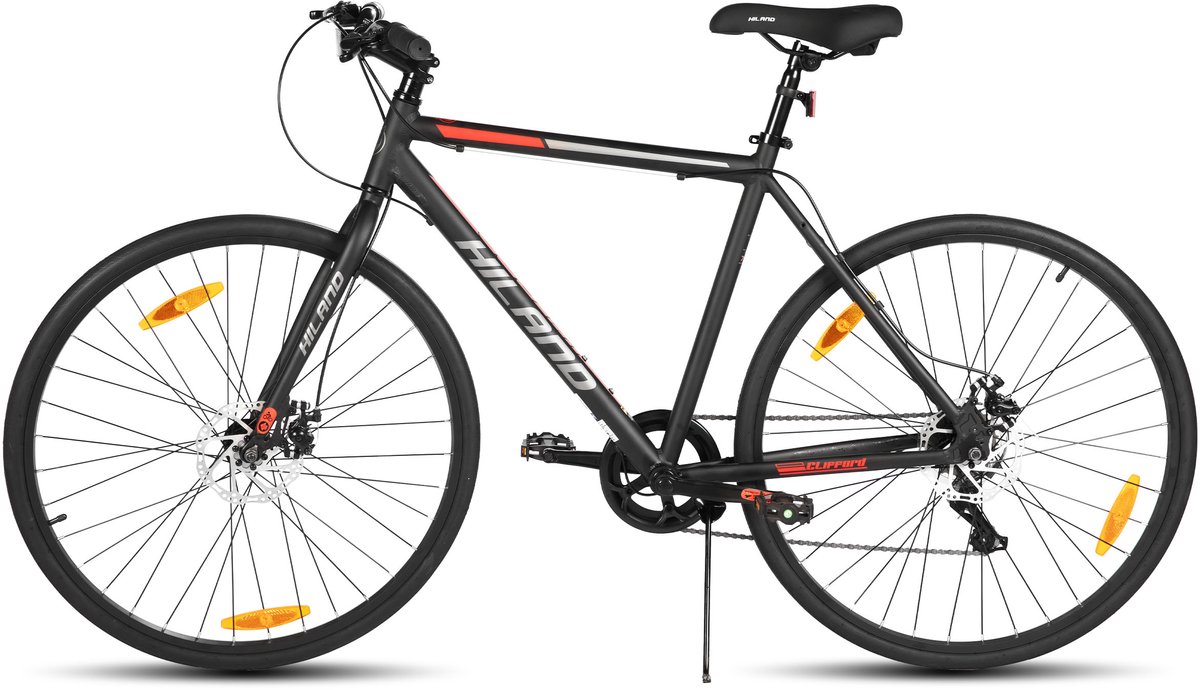HILAND Clifford Racefiets - 700C - 7 Versnellingen - Lichtgewicht Aluminium Frame - Mechanische Schijfremmen - Heren & Dames - Commuter Bike