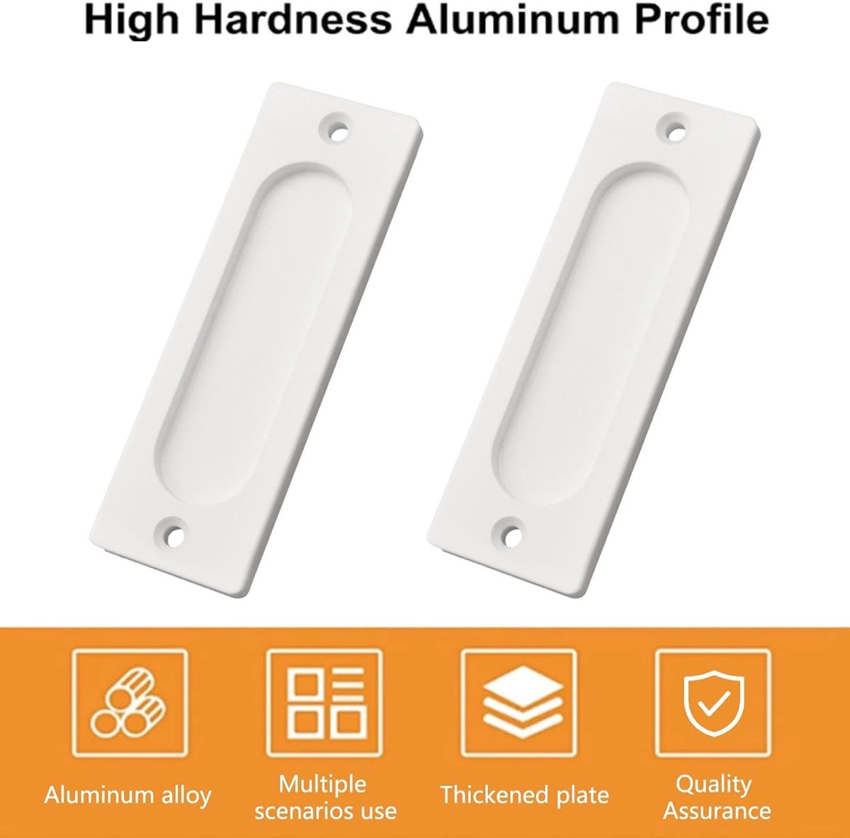 Livia home - Rechthoekige Inbouw Schuifdeur Trekken - Aluminium Vinger Trekt - Wit - Kastdeur Handgrepen - Voor Schuifdeuren - 10CM