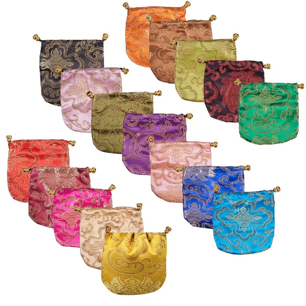 Zeynomax - Snoepkoord - Zijden zakjes - Geschenkpakket - Gemengde kleuren - Bruiloft - Cadeau zakjes - Voor sieraden