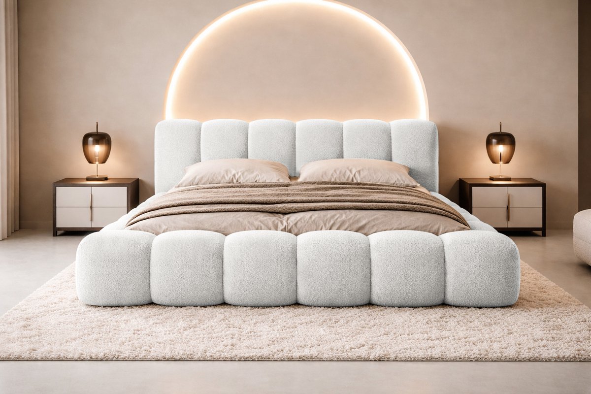 Compleo24-Gestoffeerd bed met opbergruimte-HERME-200x200- Wit