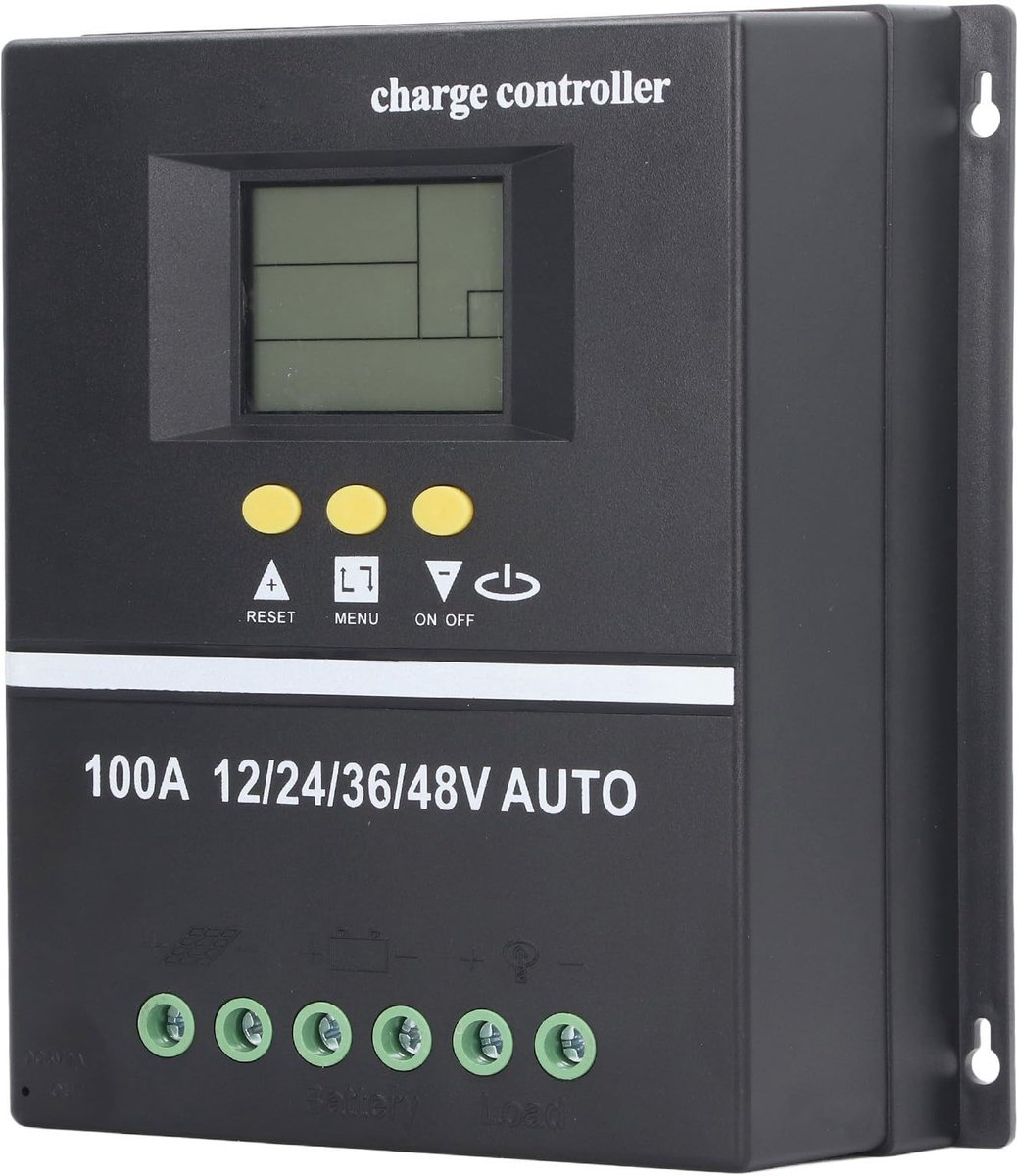SPHProducts - 100A Zonne-laadregelaar - Dubbele USB-poort - Verlicht LCD-scherm - Zwart - Geschikt voor Gelverzegelde en Lithiumbatterij - Ideaal ...
