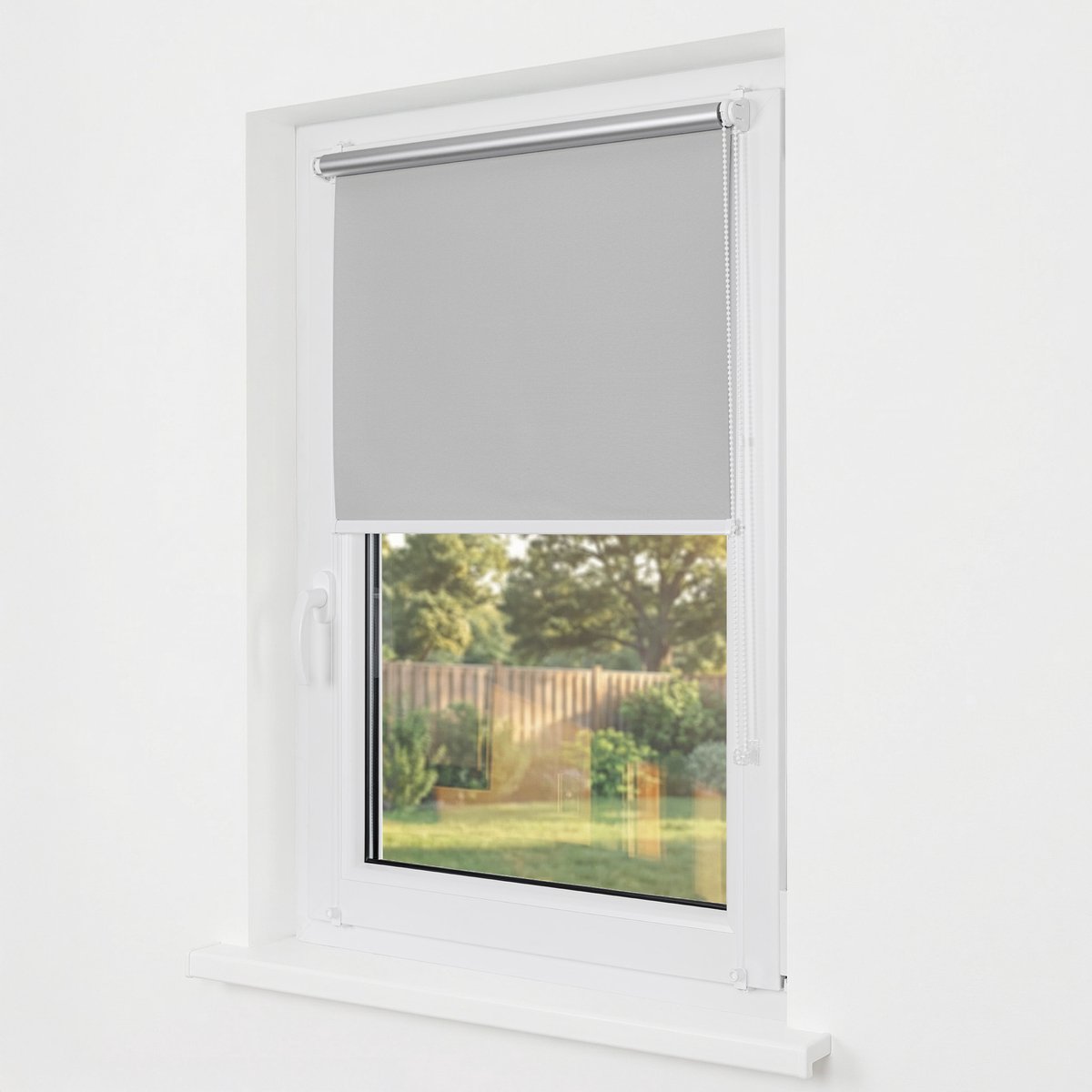Estika Klemmfix thermo rolgordijn zonder boren 120x220 cm grijs verduisterend