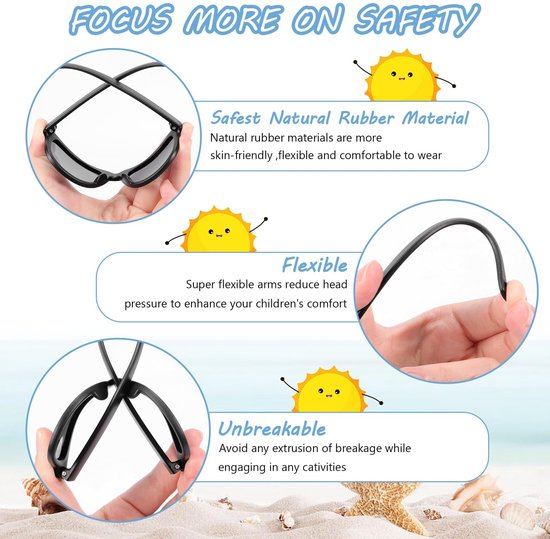 Zeynomax - Gepolariseerde zonnebril - UV400 bescherming - Flexibel rubber - Uniseks baby - Zonnebril voor jongens en meisjes - Ideaal voor buitenact.. van Zeynomax — afbeelding 5