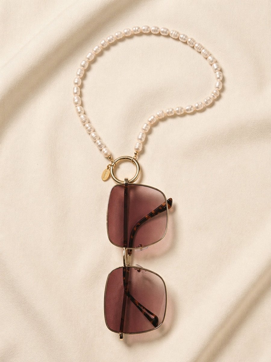 Parelketting dames wit-goud – echte zoetwaterparels – luxe halsketting accessoire | Sunny Cords